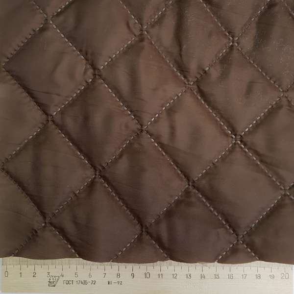 Ткань подкладочная термостеганая коричневая (синтепон 100), ш.150