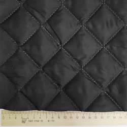 Тканина підкладкова термостьобана чорна (синтепон 100), ш.150