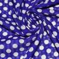 Поплин структурный синий в белый горох ш.150