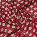 Поплін структурний вишневий в бежевий горох ш.150