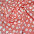 Поплин структурный коралловый в белый горох ш.145