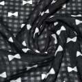 Поплин структурный черный с белыми бантиками ш.150