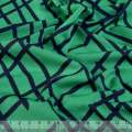 Поплин зеленый (изумрудный) в синие линии ш.150