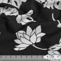 Поплін чорний в білі великі квіти ш.147