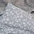 Поплин стрейч серый с белыми цветами ш.150