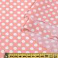 Поплин диллон персиковый в белый горох ш.150