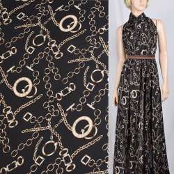 Поплин диллон черный с цепями ш.150