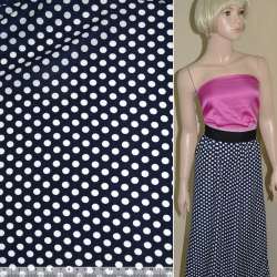 Поплин диллон синий темный в белый горох ш.145