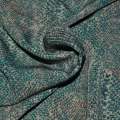 Поплин диллон бирюзово-бежевый принт рептилия ш.150