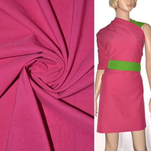 Поплин стрейчевый малиновый светлый ш.150