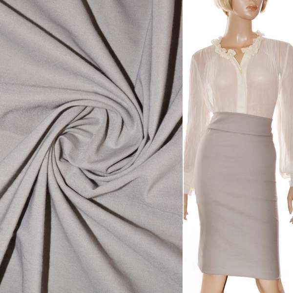 Поплин стрейчевый бежево-серый ш.150