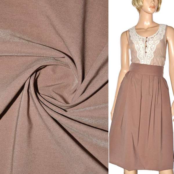 Поплін стрейчевий коричневий світлий ш.150