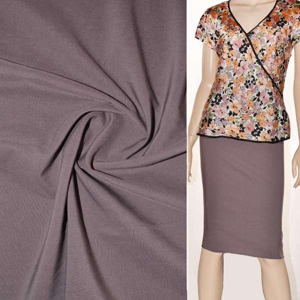 Поплин стрейчевый фиолетово-серый ш.150