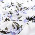Поплин белый, бело-сиреневые лилии, ш.150