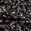 Поплин черный, мелкие розочки, ш.150
