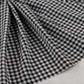Поплин стрейч белый в черно-серую клетку ш.150