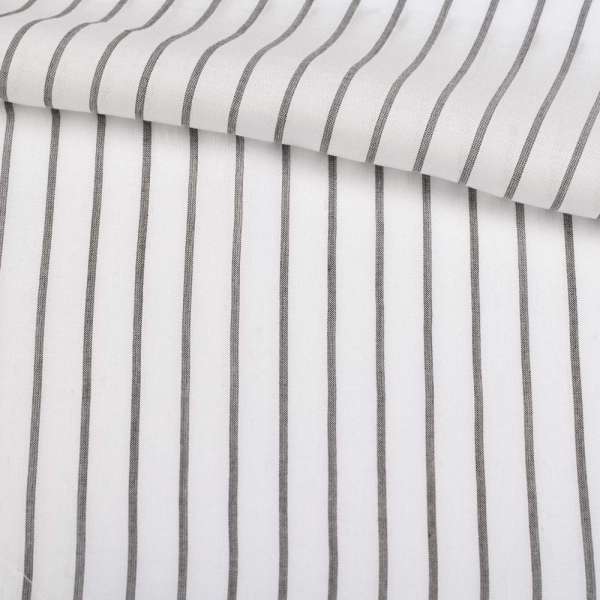 Віскоза сорочкова в смужку 10х1мм чорну, біла, ш.147