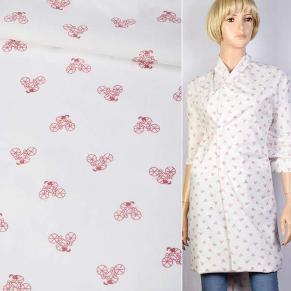 Котон в велосипеди 2см бордові, білий, ш.145