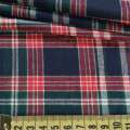 Котон в клітину червоно-біло-зелену, синій, ш.148