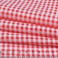 Віскоза з органзою в клітину 4мм червону, біла, ш.150