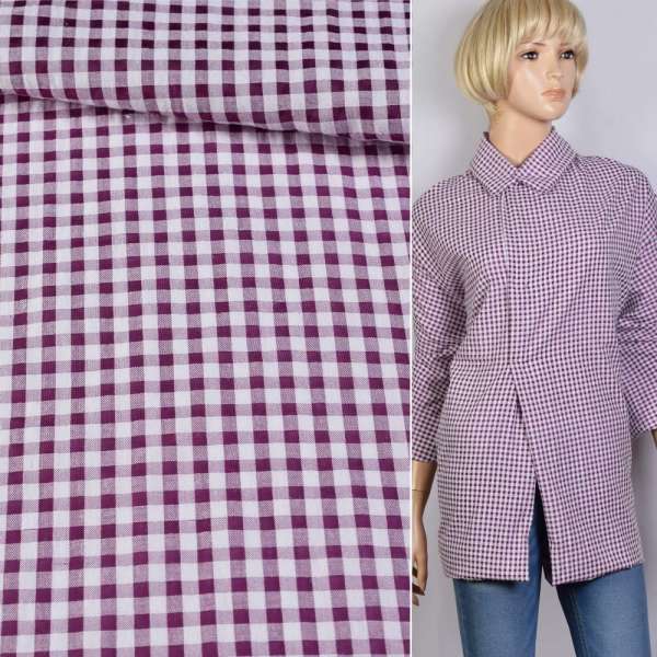 Віскоза з органзою клітину 4мм бузкову, біла, ш.150