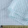 Віскоза з органзою в клітину бірюзову, біла, ш.148