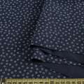 Коттон рубашечный в цветок мелкий белый, черный, ш.148