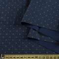 Коттон рубашечный в рисунок мелкий, синий темный, ш.145