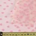 Фатин розовый с розовыми сердечками (флок), ш.150