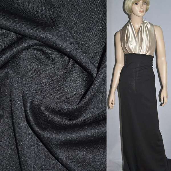 Трикотаж джерси черный (плотный) ш.160