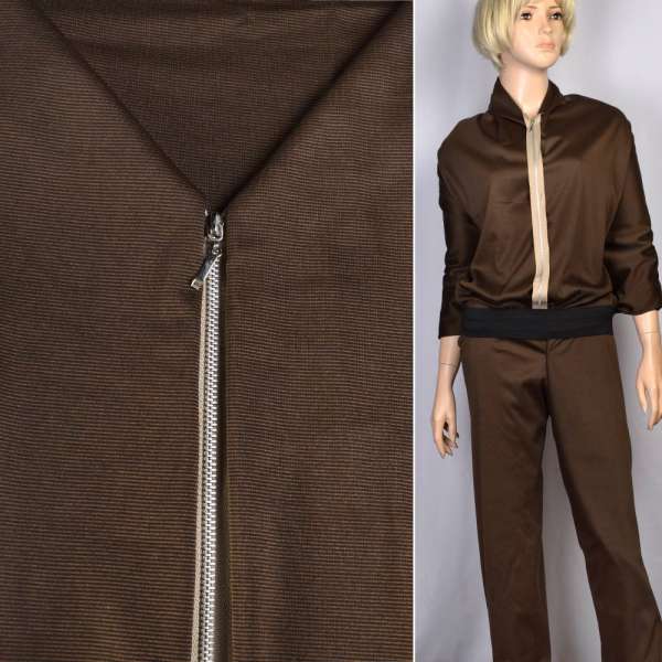 Трикотаж спорт джерсі коричнево-чорний ш.150