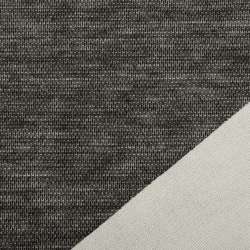 Трикотаж костюмный двухсторонний молочный/ черный меланж, ш.150