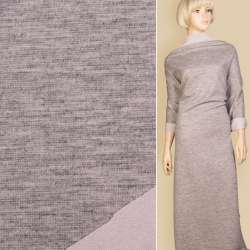 Трикотаж костюмный двухсторонний сиреневый/ серый меланж, ш.150