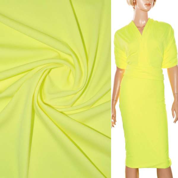 Трикотаж костюмный стрейч облегченный желтый ш.160