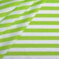 Трикотаж с вискозой в полоски 10мм молочные и зеленые ш.175