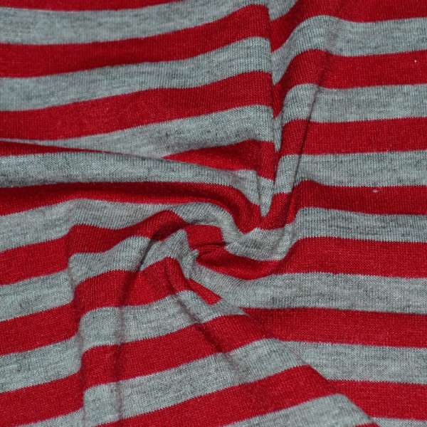 Трикотаж с вискозой в полоски 9мм серые и красные ш.175
