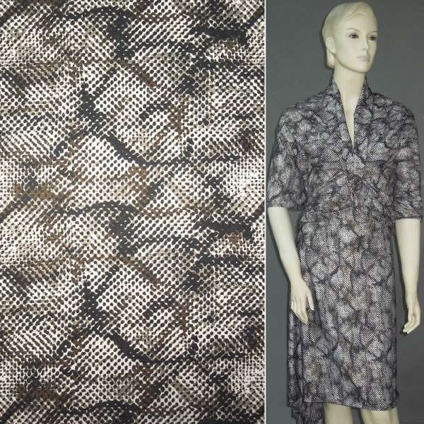 Трикотаж под змею коричневый ш.160