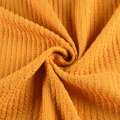 Трикотажное полотно горчично-золотистое в жатую полоску ш.150