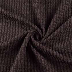 Трикотажное полотно коричневое в жатую полоску ш.150