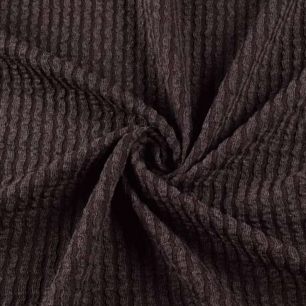 Трикотажне полотно коричневе в жату смужку ш.150