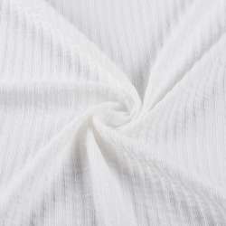 Трикотажное полотно молочное в жатую полоску ш.160