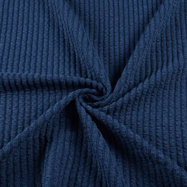 Трикотажне полотно синє в жату смужку ш.160