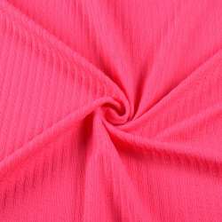 Трикотажное полотно малиновое светлое в жатую полоску ш.160