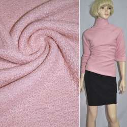 Трикотаж вязаный двухсторонний акриловый розовый ш.170