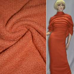 Трикотаж вязаный двухсторонний акриловый оранжево-красный ш.170