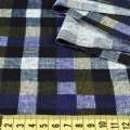 Трикотаж синий в черно-серую клетку, ш.160