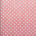 Трикотаж рожевий в білий горох ш.165