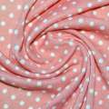 Трикотаж рожевий в білий горох ш.165