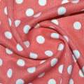 Трикотаж теракотовий світлий в білий горох ш.170