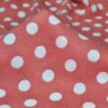 Трикотаж теракотовий світлий в білий горох ш.170